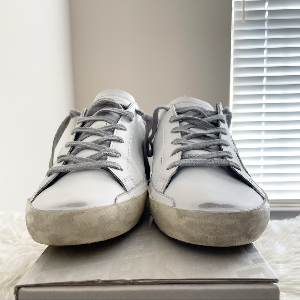 Golden Goose Women's Super-Star with suede star and blue heel tab size 40 - Picture 6 of 14